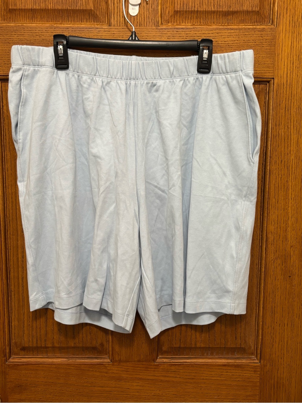 Lands' End Women’s Sport Knit High Rise Pull-On Shorts Light Blue 1xT Plus Tall